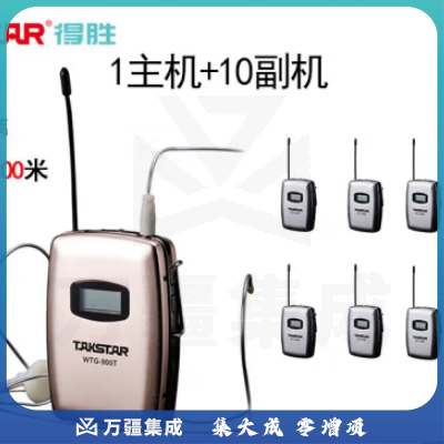 得胜 WTG900 无线讲解器 一对多系统同声传译 多媒体教学工厂对讲【1主机+10副机套装】