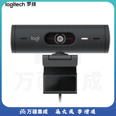 罗技(Logitech) Brio 500 高清广角网络摄像头 直播摄像头 会议电脑摄像头家用带麦克风 Brio 500黑色