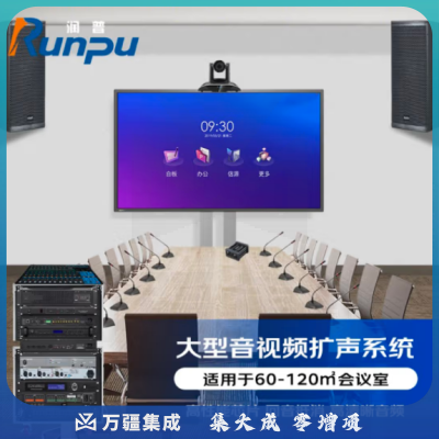 润普Runpu大型会议室音视频扩声标准集成解决方案（会议麦克风+音响+调音台+音频处理器）套装RP-KSXT90 适用60-120㎡