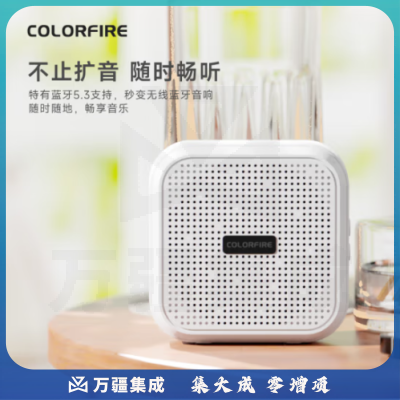 Colorfire七彩虹便携式小蜜蜂扩音器教师教学讲课专用麦克风导游户外蓝牙5.3音响音箱播放器FS-K1201白色