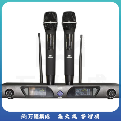 菱声（LINGSHENG） 无线话筒一拖二无线手持麦克风专业会议主持话筒家用KTV舞台婚礼主持麦克风 MC-06S