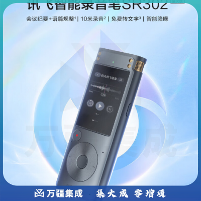 科大讯飞智能录音笔SR302星火版 32G内存 录音转文字 实时翻译转写免费转写