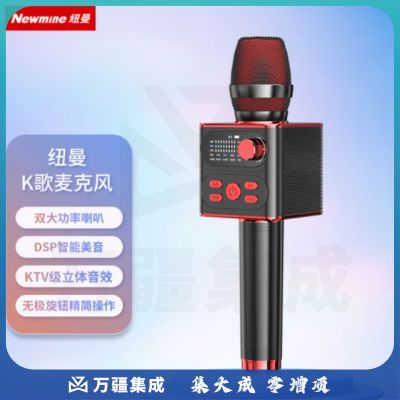 纽曼（Newmine）H56 话筒音响一体麦克风 无线收音动圈麦 黑红色