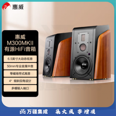 惠威（HiVi）M300MKII 有源HIFI书架音响 多媒体无线蓝牙家用2.0声道三分频桌面电视电脑音箱