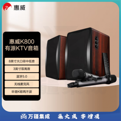 惠威（HiVi） K800 有源KTV音箱 专业无线麦克风K歌卡拉OKHIFI音响支持蓝牙光纤同轴音箱
