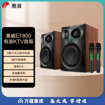 惠威（HiVi） ET800 有源KTV音箱 家庭影院电视K歌卡拉ok蓝牙音箱配无线麦克风