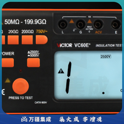 胜利仪器（VICTOR）数字兆欧表 绝缘电阻测试仪 1000/5000/2500V高压摇表 VC60F