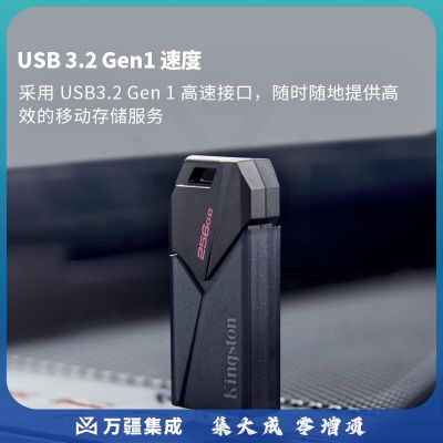 金士顿（Kingston）256GB USB3.2 Gen1 U盘 DTXON 大容量U盘 滑盖设计 时尚便携