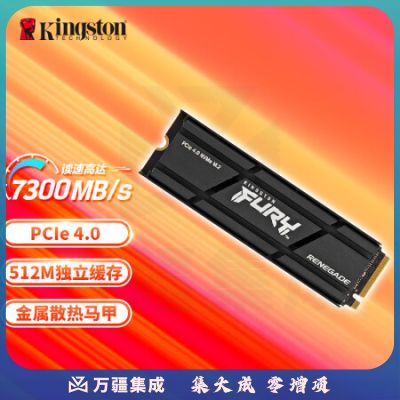 金士顿(Kingston) FURY 500GB SSD M.2接口(NVMe PCIe 4.0×4) Renegade系列 散热器 读速7300MB/s