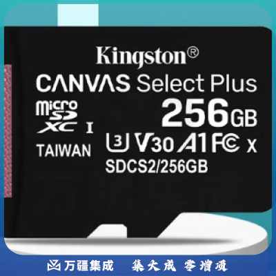 金士顿（Kingston）256GB TF（MicroSD） 存储卡 适配无人机/运动相机/switch/监控