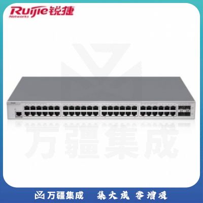 锐捷(Ruijie)48口千兆交换机 RG-S2910V2-48GT4XS-L 二层网管 万兆光口上联 企业级