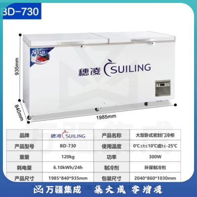 穗凌（SUILING）730升商用冰柜 冷柜卧式大冷冻 冷藏柜冷冻柜商用冰箱大冷柜BD-730