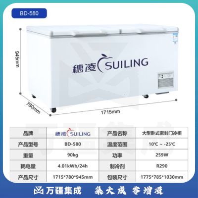 穗凌(SUILING)商用冰柜大容量冷柜 冷藏冷冻柜转换 厨房冰箱保鲜柜超市雪糕柜卧式雪柜BD-580