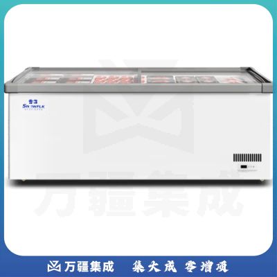 雪花（SNOWFLK）冰柜商用展示柜冷藏柜冷藏冷冻展示柜大容量冷柜玻璃保鲜卧式冰柜 1米6岛柜 613L