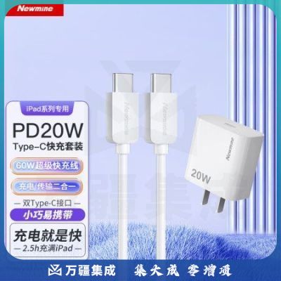 纽曼（Newmine）CH-618 iPad充电器套装PD快充用于苹果平板ipadAir4Pro11/12.9/2020款华为小米双头Type-c数据充电线 白