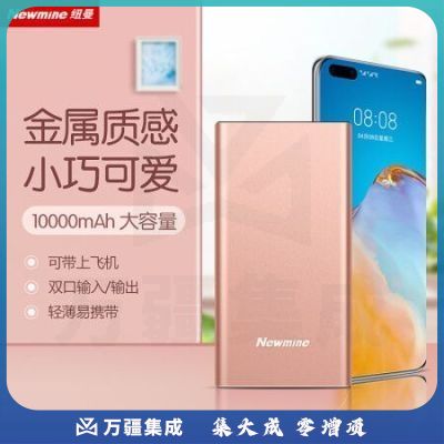 纽曼（Newmine ）M106移动电源10000毫安时 双USB输出Type-C输入金属充电宝 粉