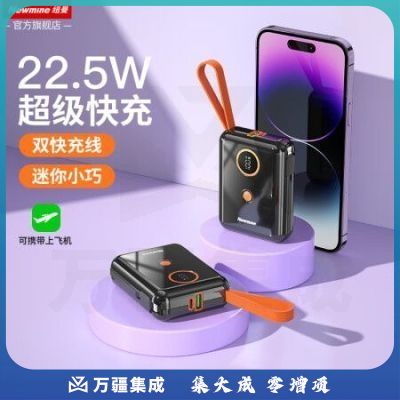 纽曼（Newmine) AL07 升级 充电宝 自带线快充移动电源10000毫安时22.5W黑