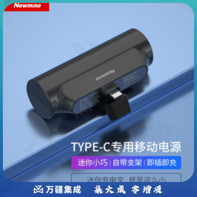 纽曼（Newmine）AT01胶囊充电宝 4500毫安时 自带Type-c插头 黑