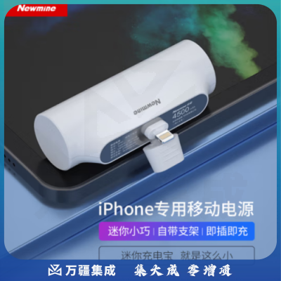 纽曼（Newmine）AT01胶囊充电宝 4500毫安时 自带苹果插头 白