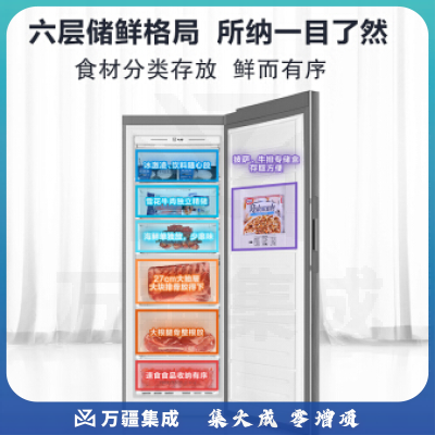 海尔 226升 -40℃风冷无霜家用立式冰柜 母乳冷藏彩晶冰箱抽屉式冷柜冷冻柜BD-226WEGLU1