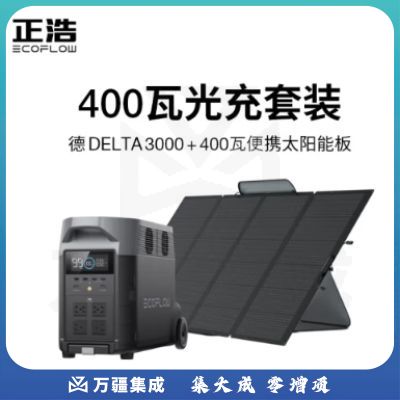 ECOFLOW正浩【德3000 400W套装】快充移动户外电源220V 大功率应急停电医疗呼吸机家庭储能露营