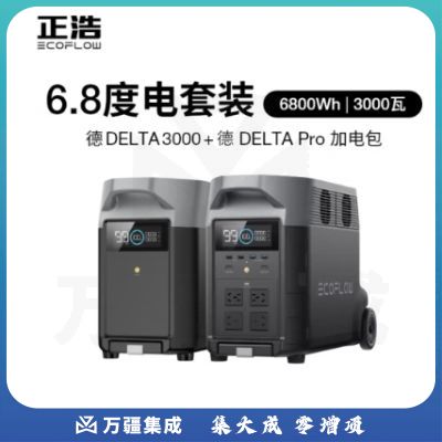 ECOFLOW正浩 【德3000 加电包套装】快充移动户外电源220V 大功率应急停电医疗呼吸机家庭储能露营