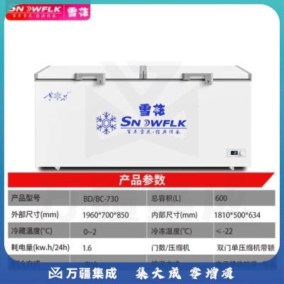 雪花（SNOWFLK）冰柜商用家用大容量卧式冰柜冷柜冷藏冷冻转换柜 BD/BC-730