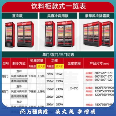 维仕美（Vvmax）饮料展示柜冷藏柜保鲜柜立式冰柜商用冰箱展示柜饮料柜水果保鲜柜冷饮柜啤酒柜 双门上机加深款【纯风冷无霜款】