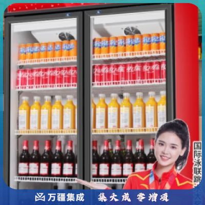维仕美（Vvmax）饮料展示柜冷藏柜保鲜柜立式冰柜商用冰箱展示柜饮料柜水果保鲜柜冷饮柜啤酒柜 升级加大款双门上压机【红黑】 直冷款