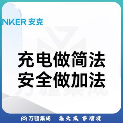 ANKER安克 A2332 65W氮化镓充电器套装含100W数据线 兼容20W适MacBookPro联想笔记本苹果14/13华为小米手机 黑