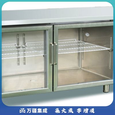 平台玻璃冷藏柜1500*800*800工作台商用双开门保鲜柜不锈钢冰柜冷藏柜TG1580S2-XD