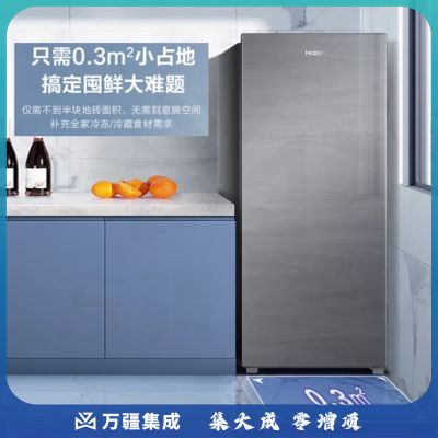 海尔（Haier）立式冰柜家用 冷藏保鲜冷冻柜单门风冷无霜母乳储藏冷柜 【BD-138WGHS9】 138L