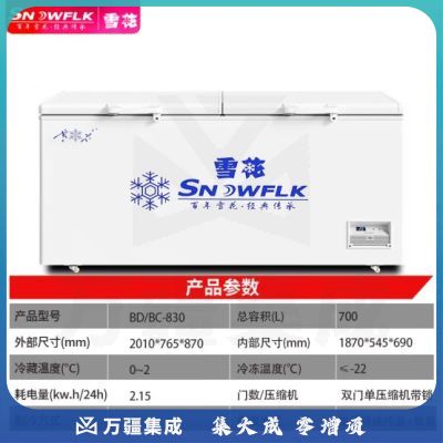 雪花（SNOWFLK）冰柜商用家用大容量卧式冰柜冷柜冷藏冷冻转换柜 BD/BC-830 风循环减霜