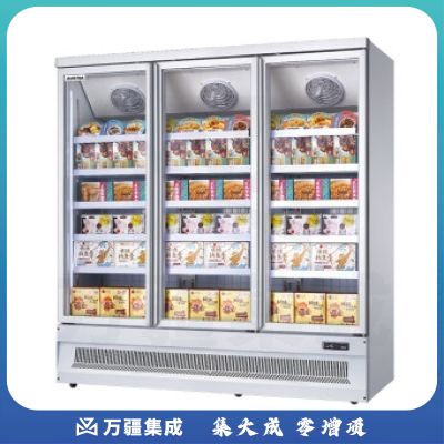 澳柯玛（AUCMA）商用立式冷冻展示柜雪糕柜超市速冻食品冷冻柜海鲜冻品低温柜急冻冰柜风冷展示柜榴莲冰箱 -24℃ 三门低温1450升IVF-201907V-Y