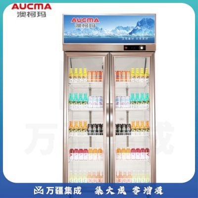 澳柯玛 AUCMA 立式冷藏展示柜冰柜 双门保鲜柜冷柜商用冰箱 风直冷超市饮料陈列柜 LSC-520D