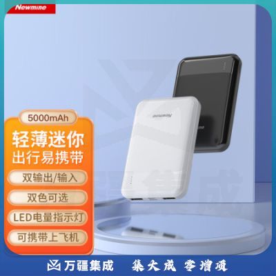 纽曼（Newmine）A502超薄轻巧移动电源 5000毫安时 聚合物充电宝 双USB输出快速充电 白