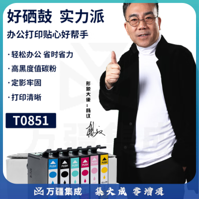 人人印T0851墨盒六色套装(适用爱普生R330墨盒T60EPSON1390打印机墨盒85NT0851NT0856N)