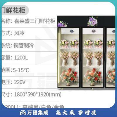 喜莱盛鲜花展示柜商用保鲜柜 花店市场鲜花植物陈列立式冷藏展示柜风冷 XLS-H18B
