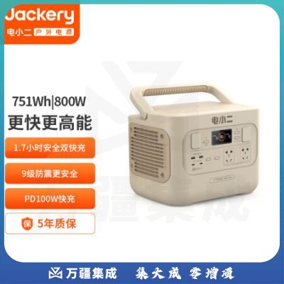 电小二户外电源【快充旗舰】800W大功率大容量220V移动电源 自驾露营备用储能电源 户外电源800Pro(沙金色)