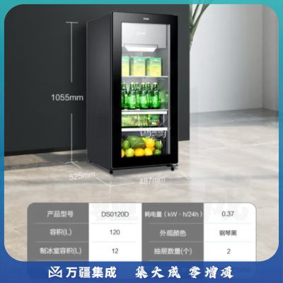 海尔（Haier）120升智能双温家用客厅办公室冷藏柜暖藏冰吧 茶叶饮料水果保鲜柜囤货小型冰箱DS0120D
