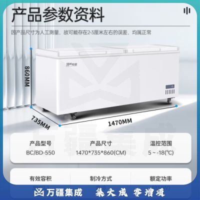 顶邦（DINGBANG)商用冰柜大容量 速冻低温冷柜 卧式单温全冷冻冻肉海鲜家用急冻冷柜BD/BC-550