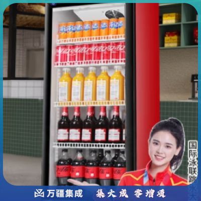 维仕美（Vvmax）饮料展示柜冷藏柜保鲜柜立式冰柜商用冰箱展示柜饮料柜水果保鲜柜冷饮柜啤酒柜 升级单门下压机【红黑】 直冷款