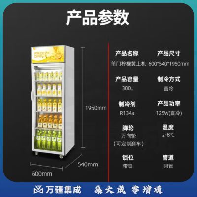 喜莱盛展示柜冷藏大容量商用陈列冷柜玻璃门 超市便利店冰箱单门双门啤酒饮料柜风冷直冷 XLS-N300