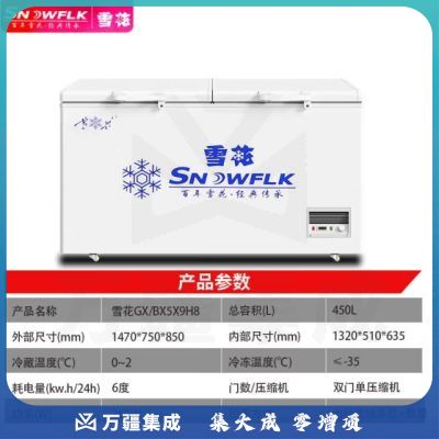 雪花（SNOWFLK）冰柜商用家用大容量卧式冰柜冷柜冷藏冷冻转换柜 GX/BX5X9H8