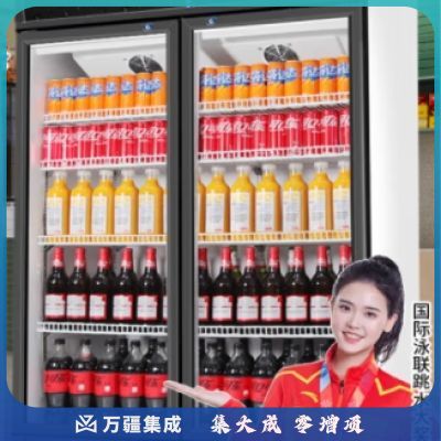 维仕美（Vvmax）饮料展示柜冷藏柜保鲜柜立式冰柜商用冰箱展示柜饮料柜水果保鲜柜冷饮柜啤酒柜 升级双门下压机【绿黑】 直冷款