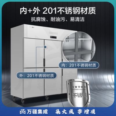 美的（Midea）双温工作台六门商用冰柜卧式保鲜操作台奶茶店水吧台厨房不锈钢冰箱 SMV-1.8/70E6MA