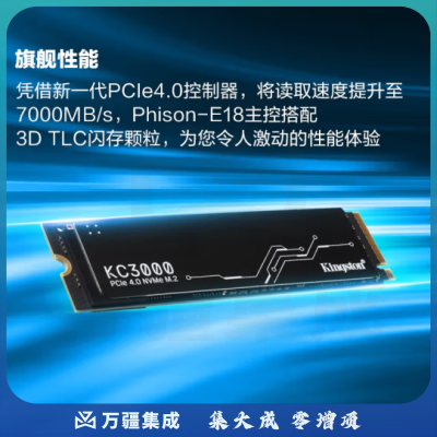 金士顿(Kingston) 1TB SSD固态硬盘 M.2接口(NVMe协议 PCIe 4.0×4) KC3000系列