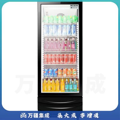 美菱（MeLng）218升商用冷藏展示柜立式冰柜饮料柜啤酒柜保鲜冰箱 超市便利店陈列柜 SC-218FL黑色平头柜
