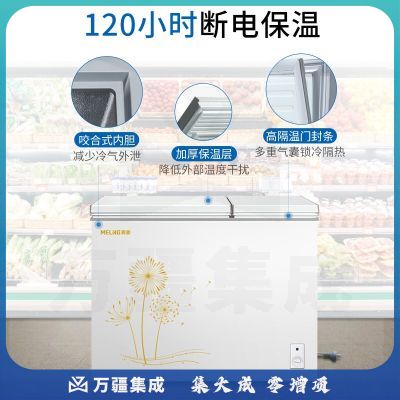 美菱（MeiLing）冰柜220升冷柜双温双箱家用商用冷柜顶开门双温卧式一级能效冷藏冷冻小冰柜断电保护 BCD-220DT 每天耗电0.48度