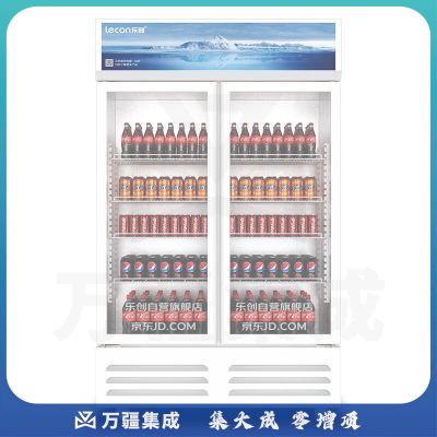 乐创(lecon)双门展示柜冷藏饮料柜商用保鲜柜超市便利店立式冰柜士多冰箱风冷LC-ZSG